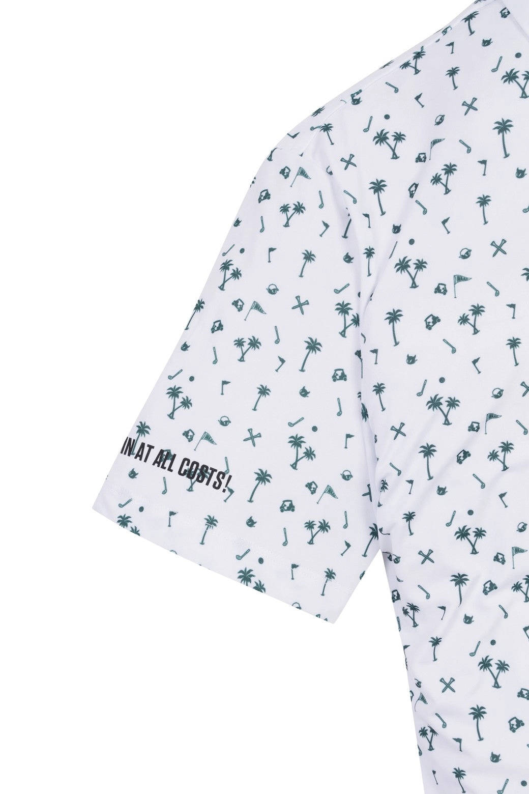 Men's  Allover Motif Polo (EE) White
