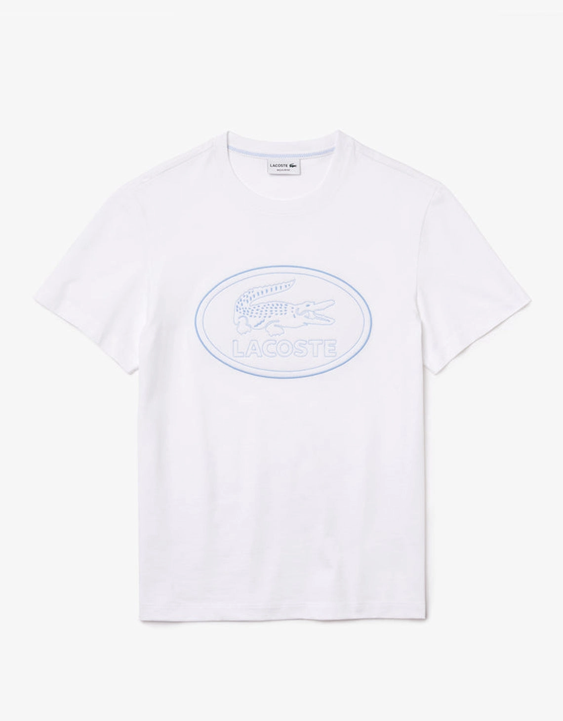 Men's Crew Neck Embroidered Logo Cotton T-shirt White
