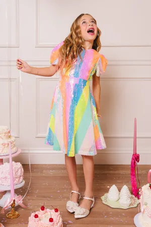 Mini Jagger Dress in Striped Sequin - FINAL SALE