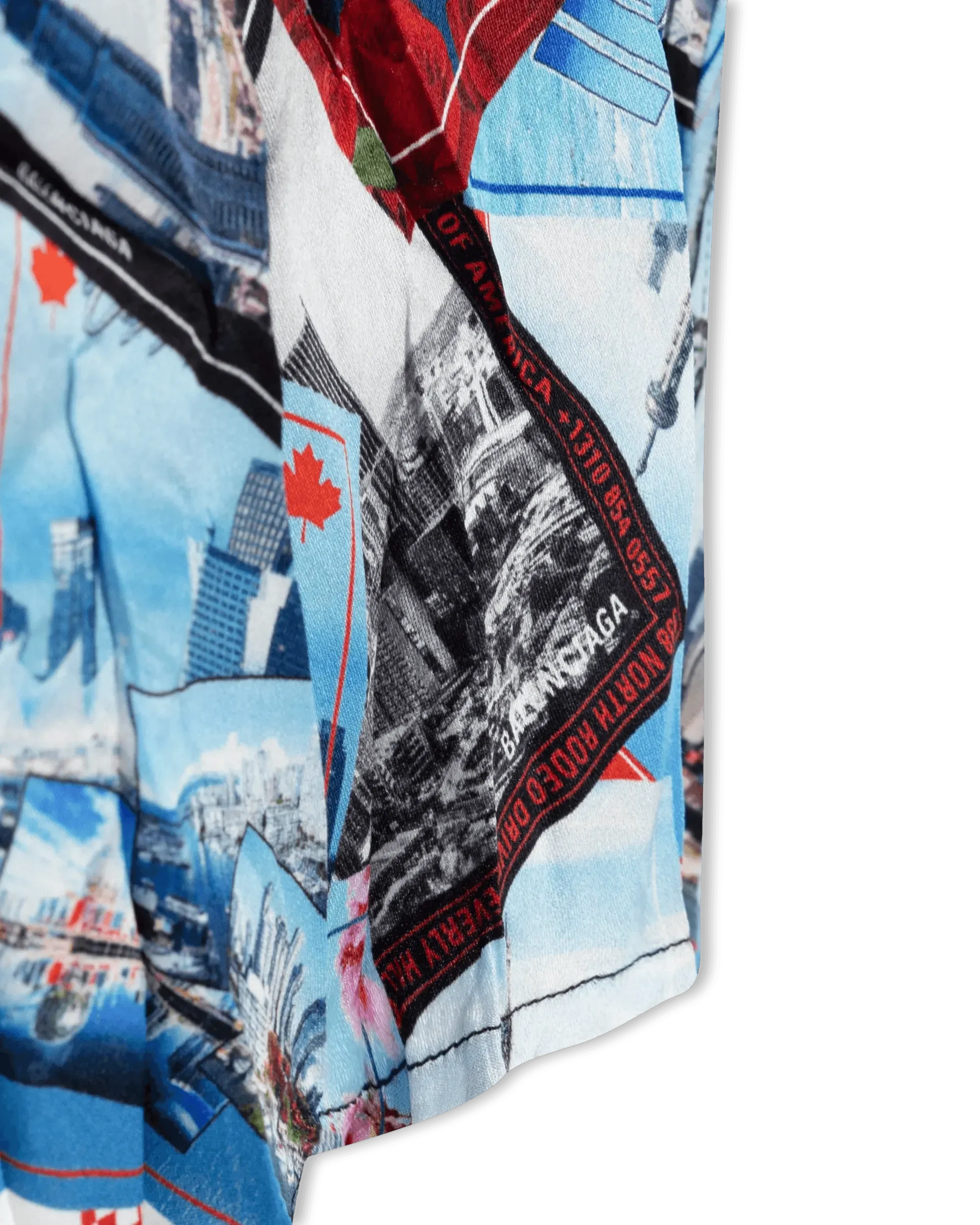 Mix Scarves Silk Short Sleeve Shirt