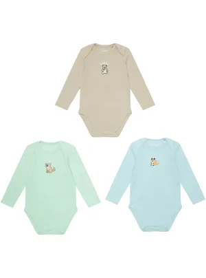 Multi Colour 3 Piece Bodysuit Set (0-12M)