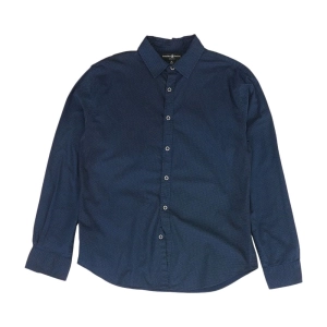 Navy Polka Dot Long Sleeve Button Down