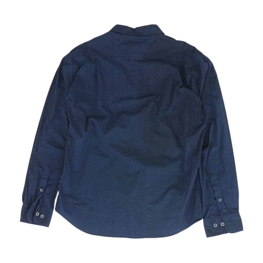 Navy Polka Dot Long Sleeve Button Down