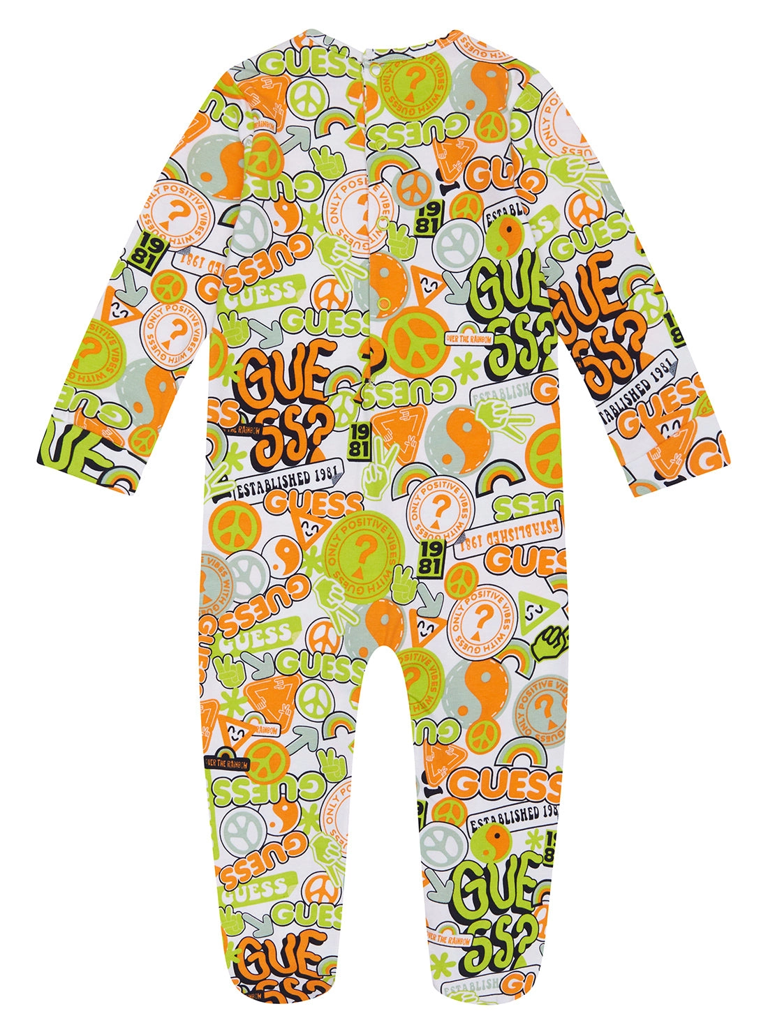 Orange and Green Peace Logo Onesie (0-12M)