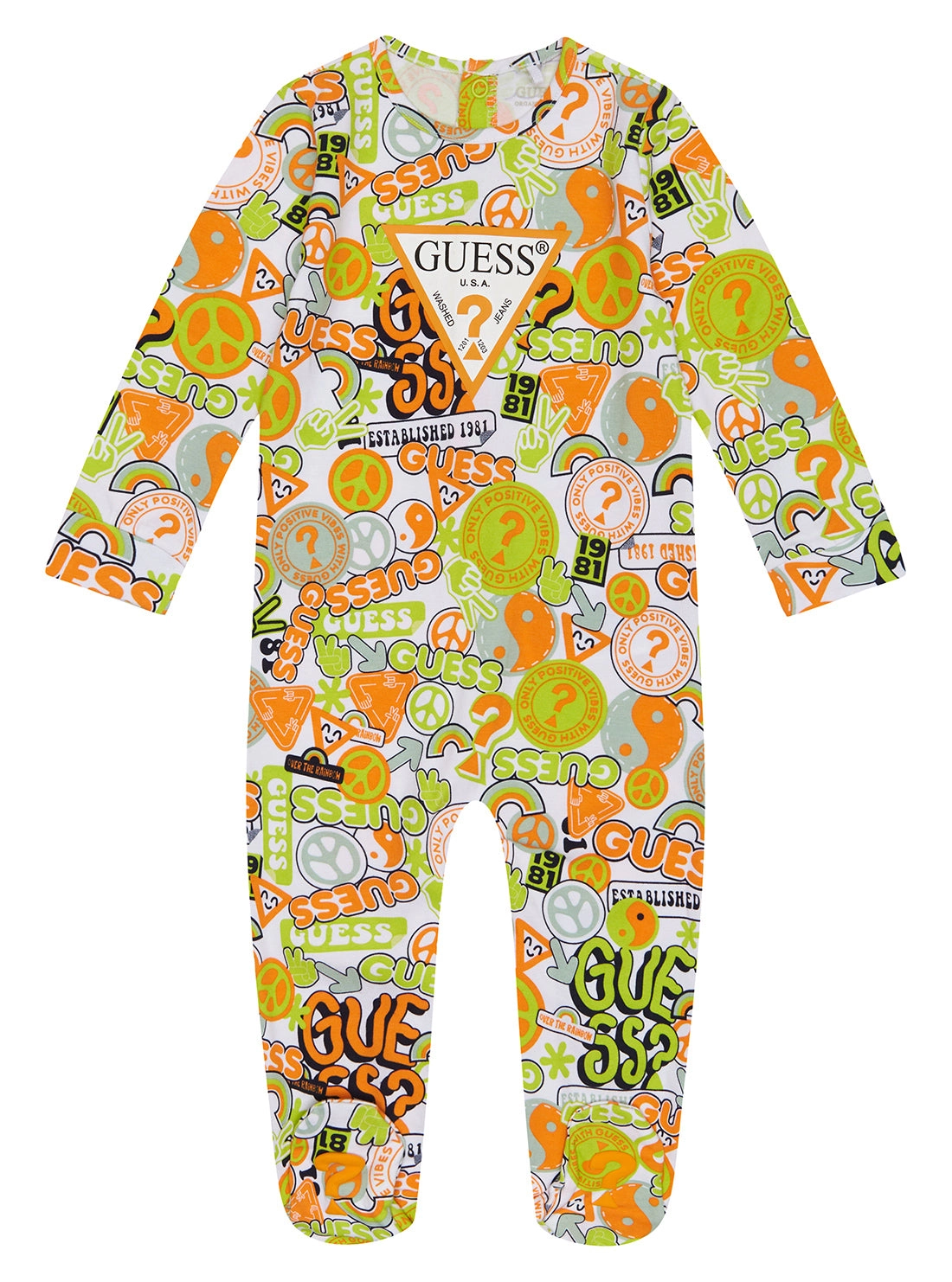 Orange and Green Peace Logo Onesie (0-12M)