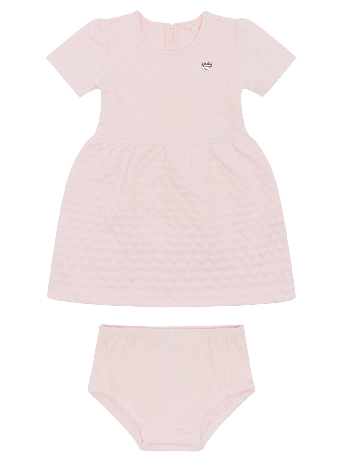 Pink Bonded Knit Dress and Pantie Set