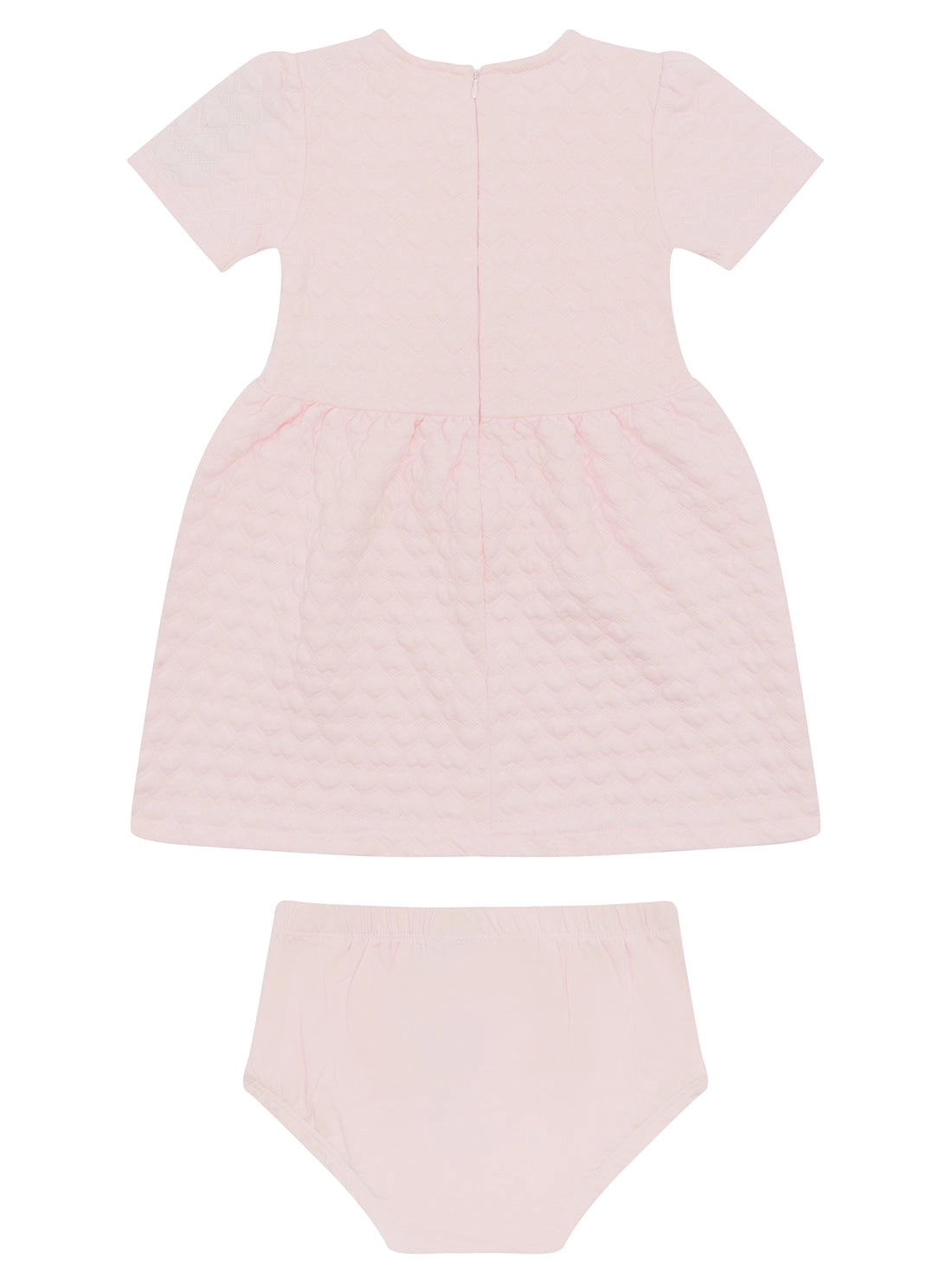 Pink Bonded Knit Dress and Pantie Set