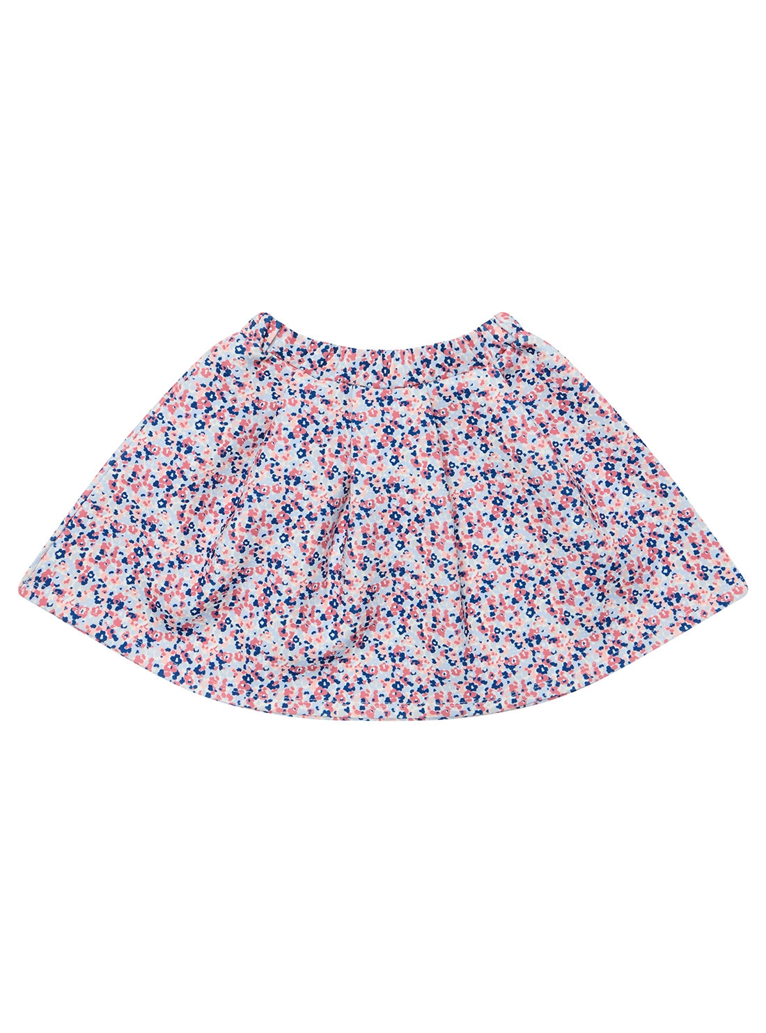 Pink Floral Scuba Mini Skirt (2-7)