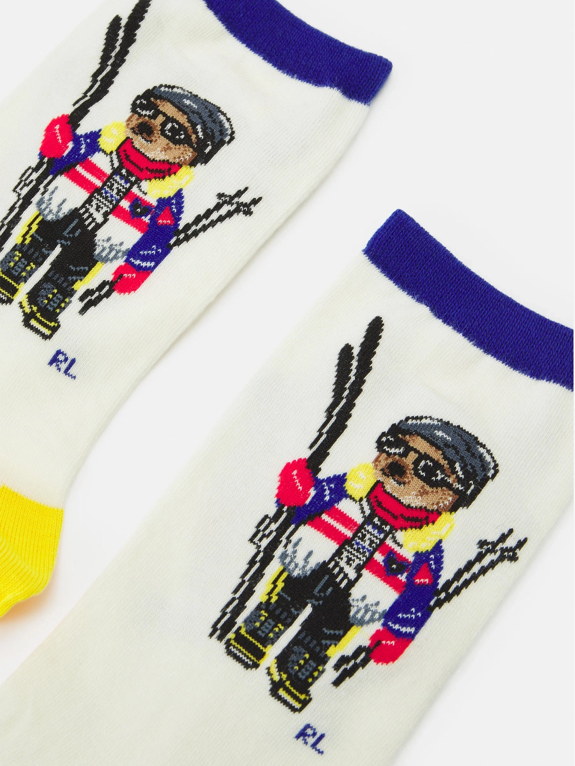 Polo Bear Cream Color Block Socks