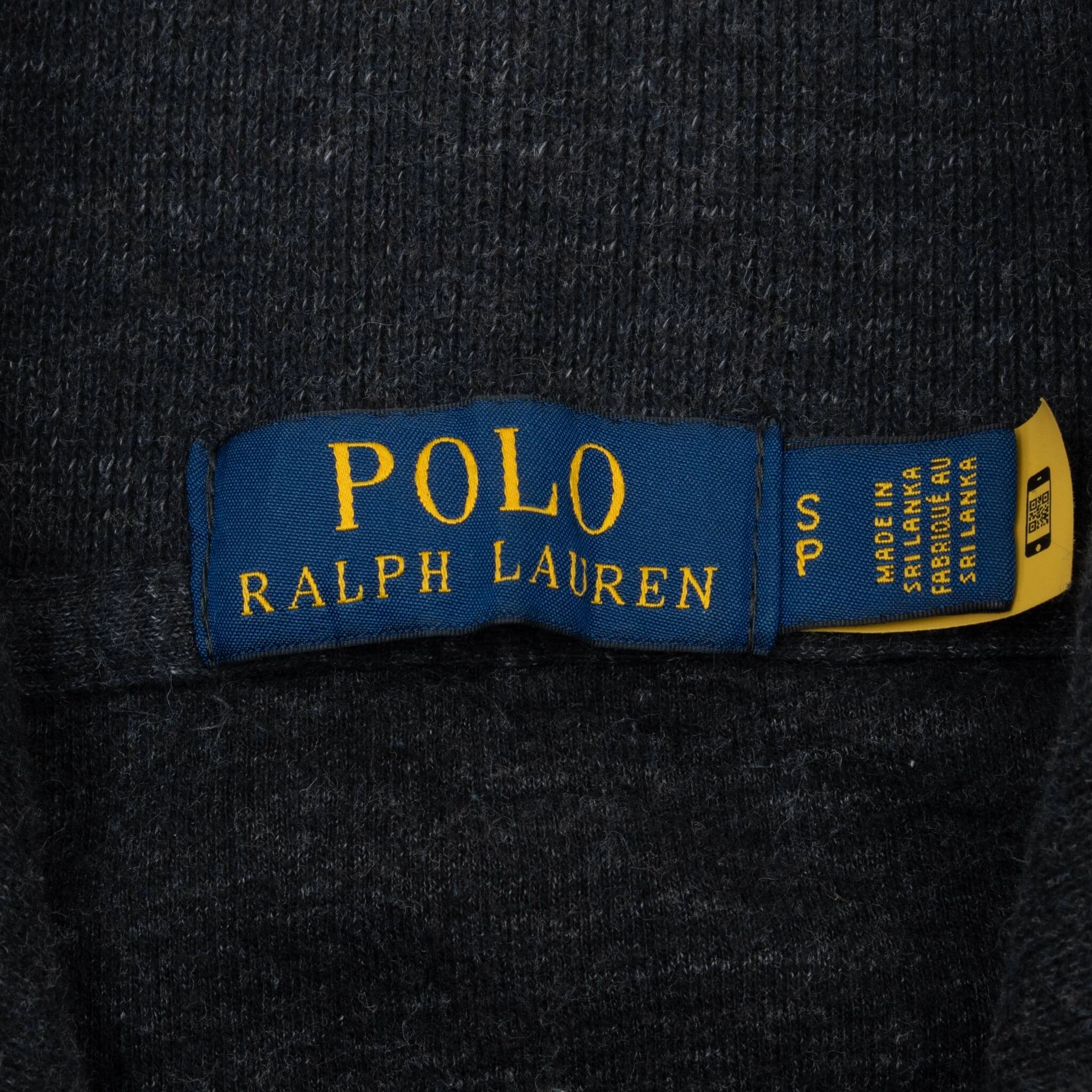 POLO RALPH LAUREN DARK GREY QUARTER 1/4 ZIP SWEATER SIZE SMALL