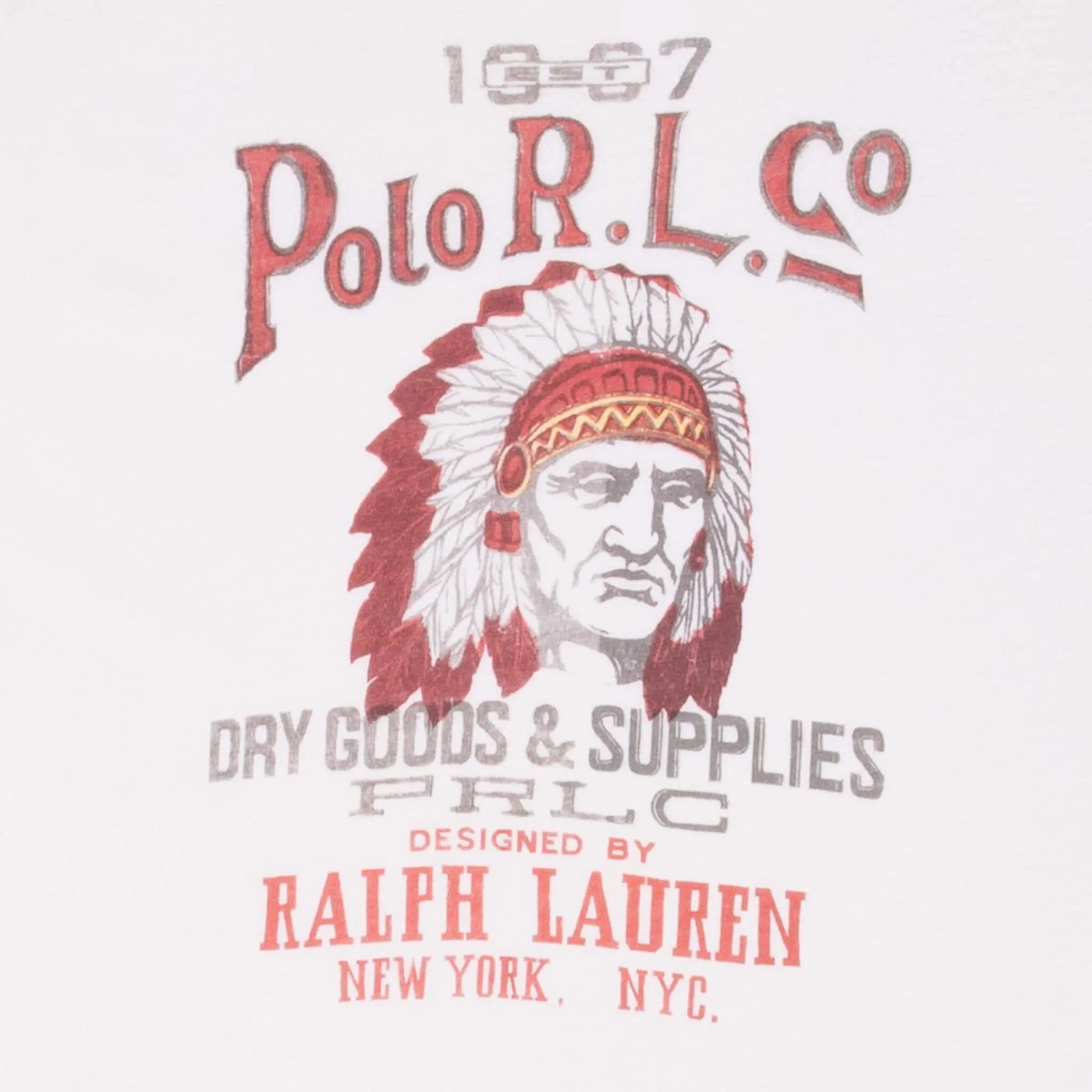POLO RALPH LAUREN INDIANS CHIEF WHITE TEE SHIRT 2XL