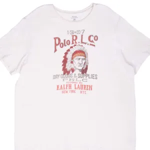 POLO RALPH LAUREN INDIANS CHIEF WHITE TEE SHIRT 2XL
