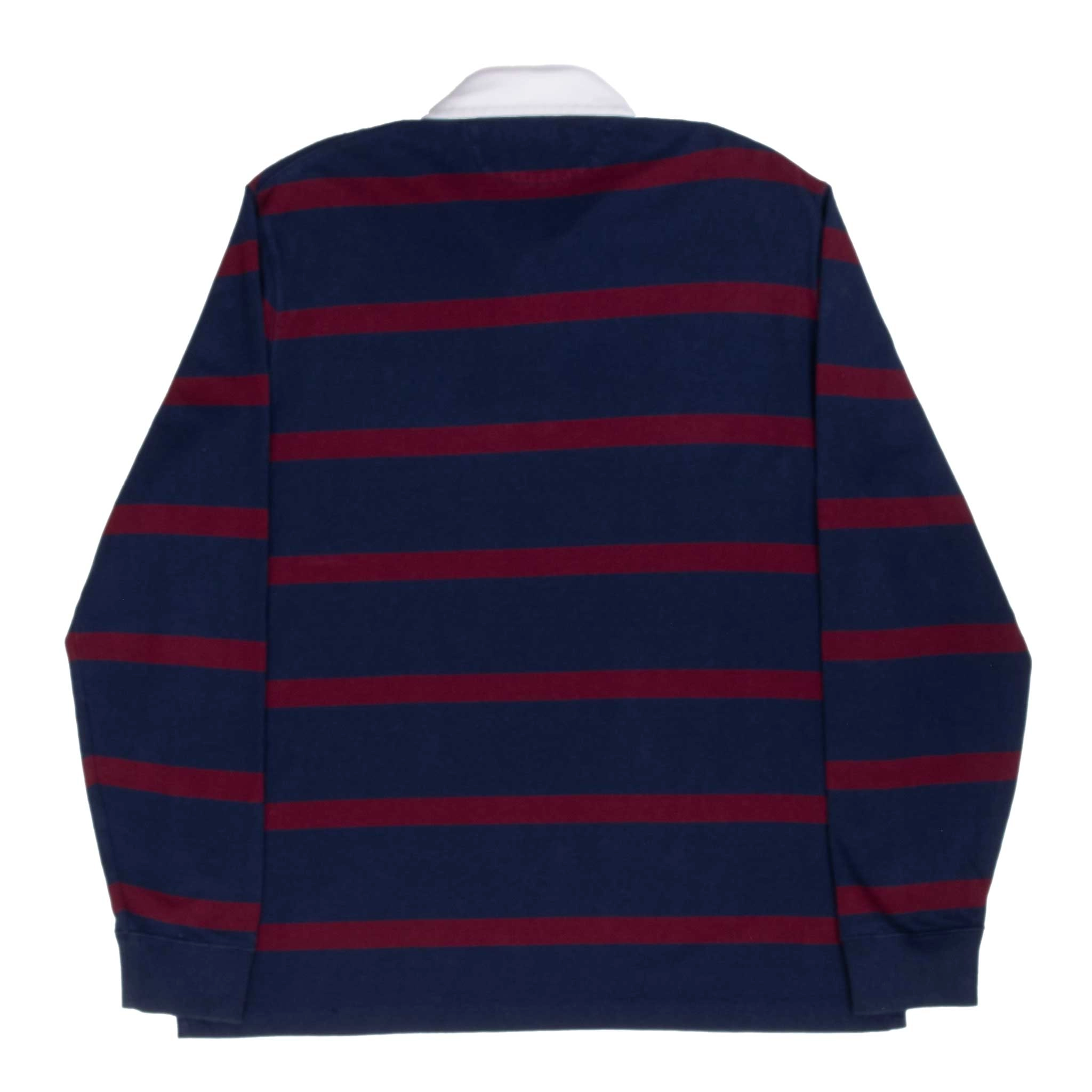 POLO RALPH LAUREN RED & BLUE STRIPED RUGBY POLO SHIRT SIZE LARGE