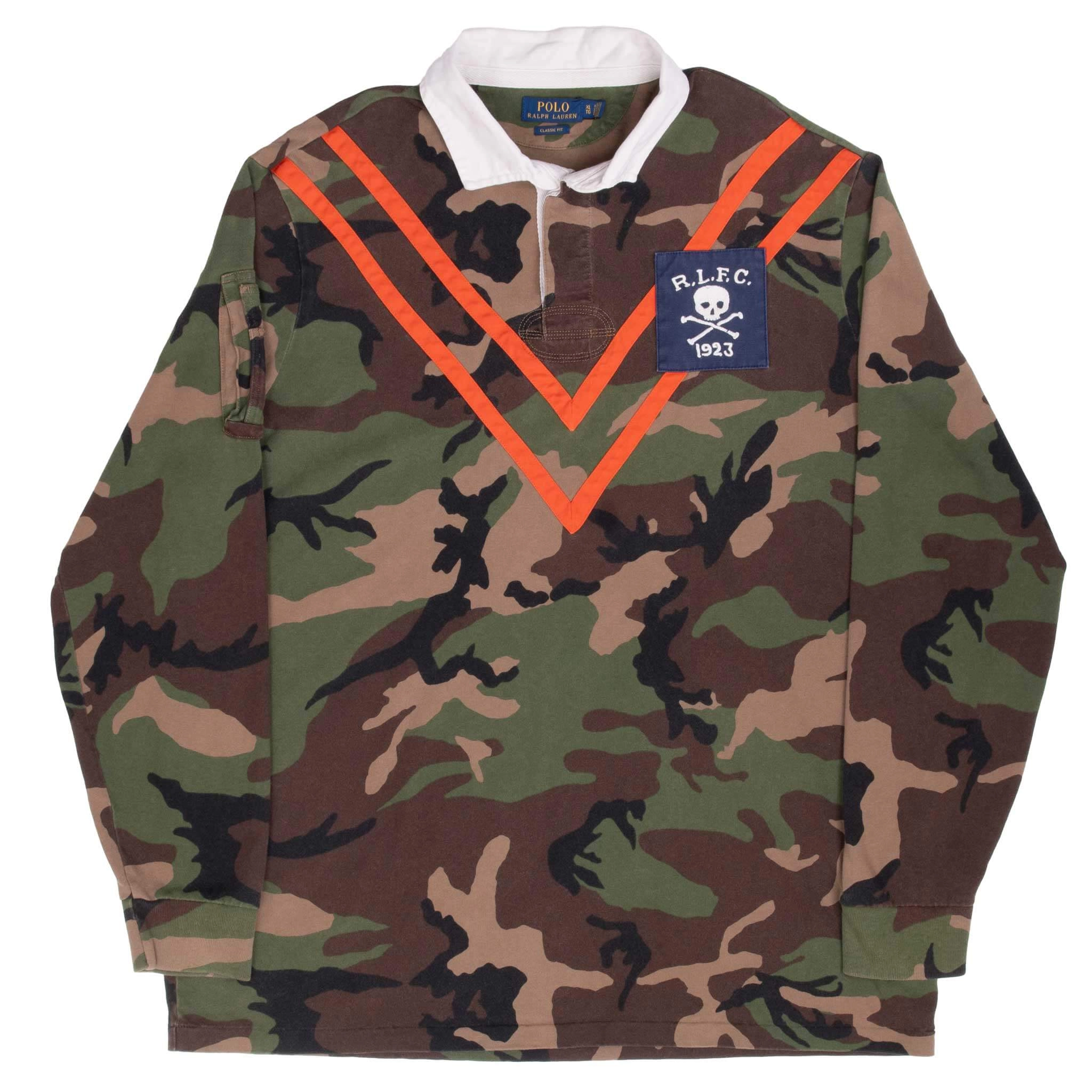 POLO RALPH LAUREN RLFC CAMO RUGBY POLO SHIRT SIZE XL