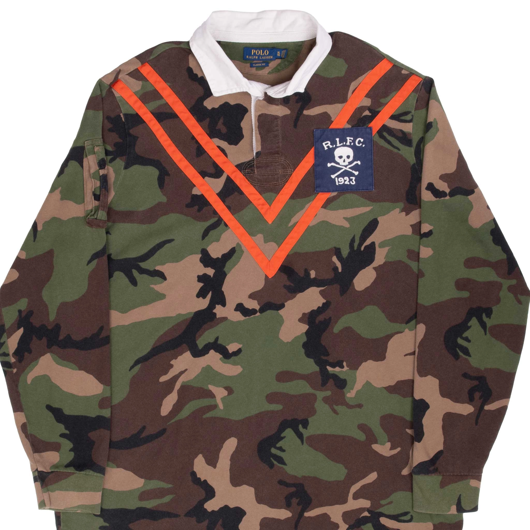 POLO RALPH LAUREN RLFC CAMO RUGBY POLO SHIRT SIZE XL