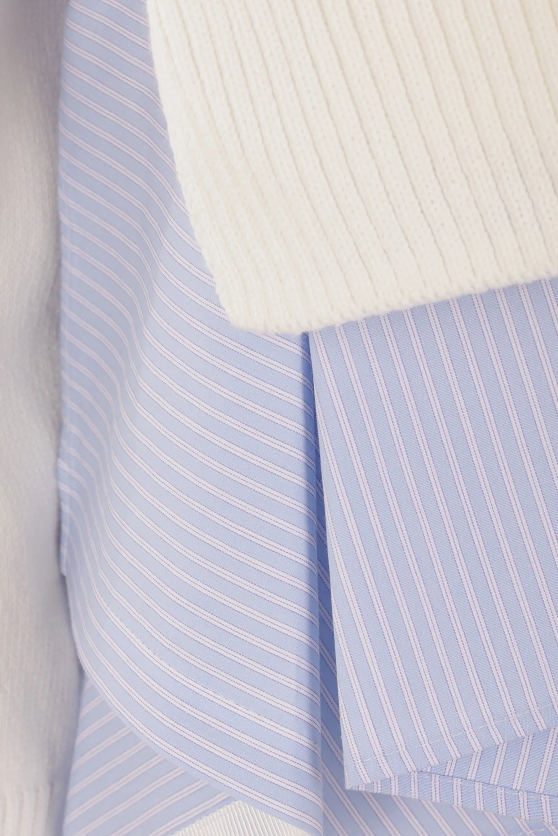poplin shirt with overlay cardigan