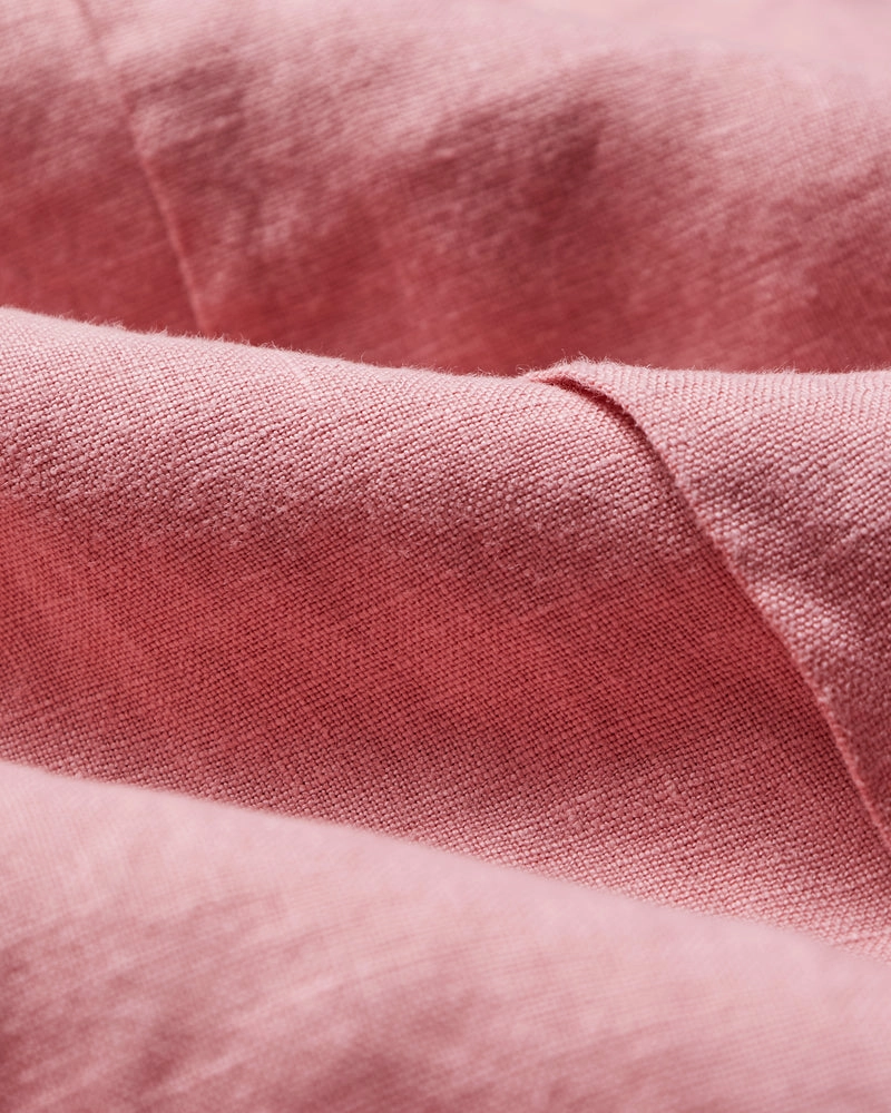 Portuguese Flannel Linen Camp Collar Shirt - Rose