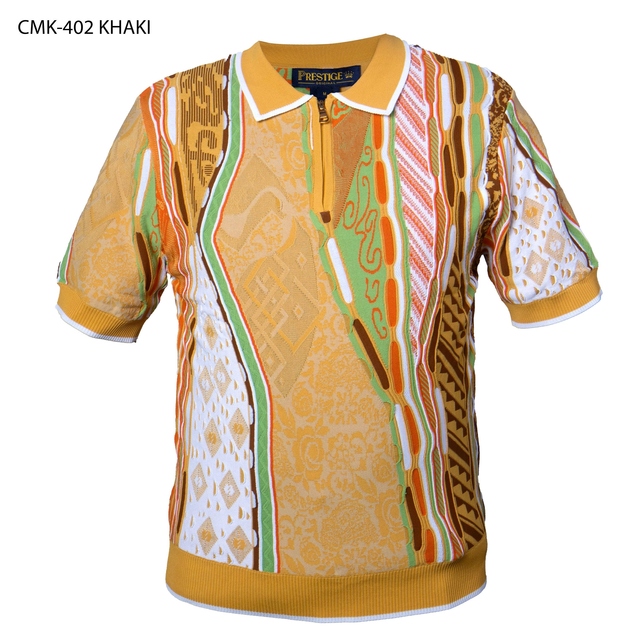 Prestige CMK-402 Zip Polo Shirt - Khaki