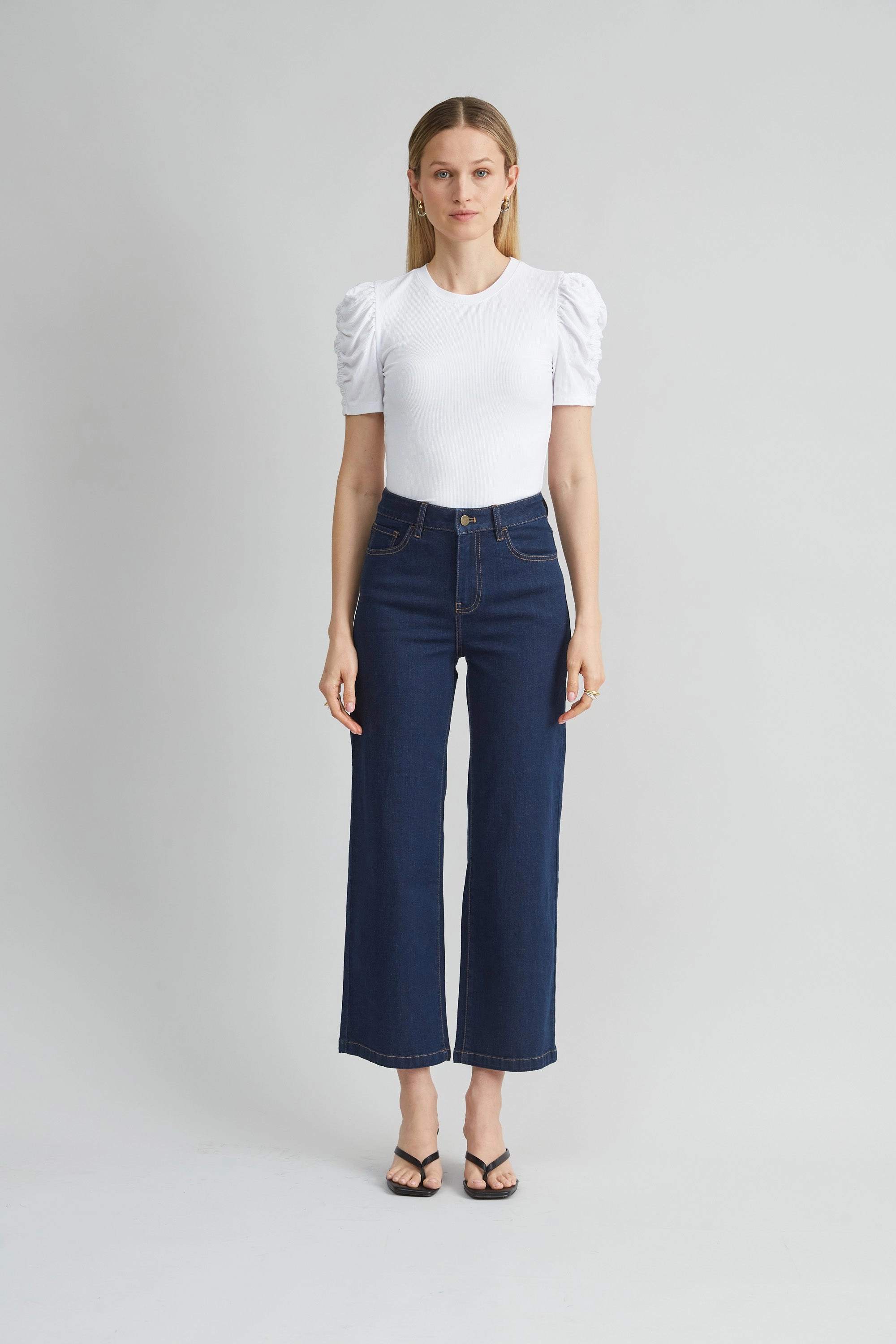 Puff Sleeve Rib Knit