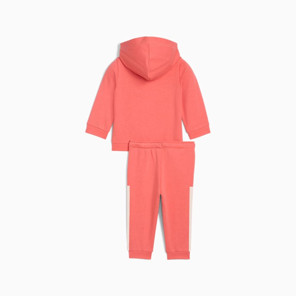 PUMA KID'S MINICATS ESSENTIALS BLOCK PINK FULL ZIP SET