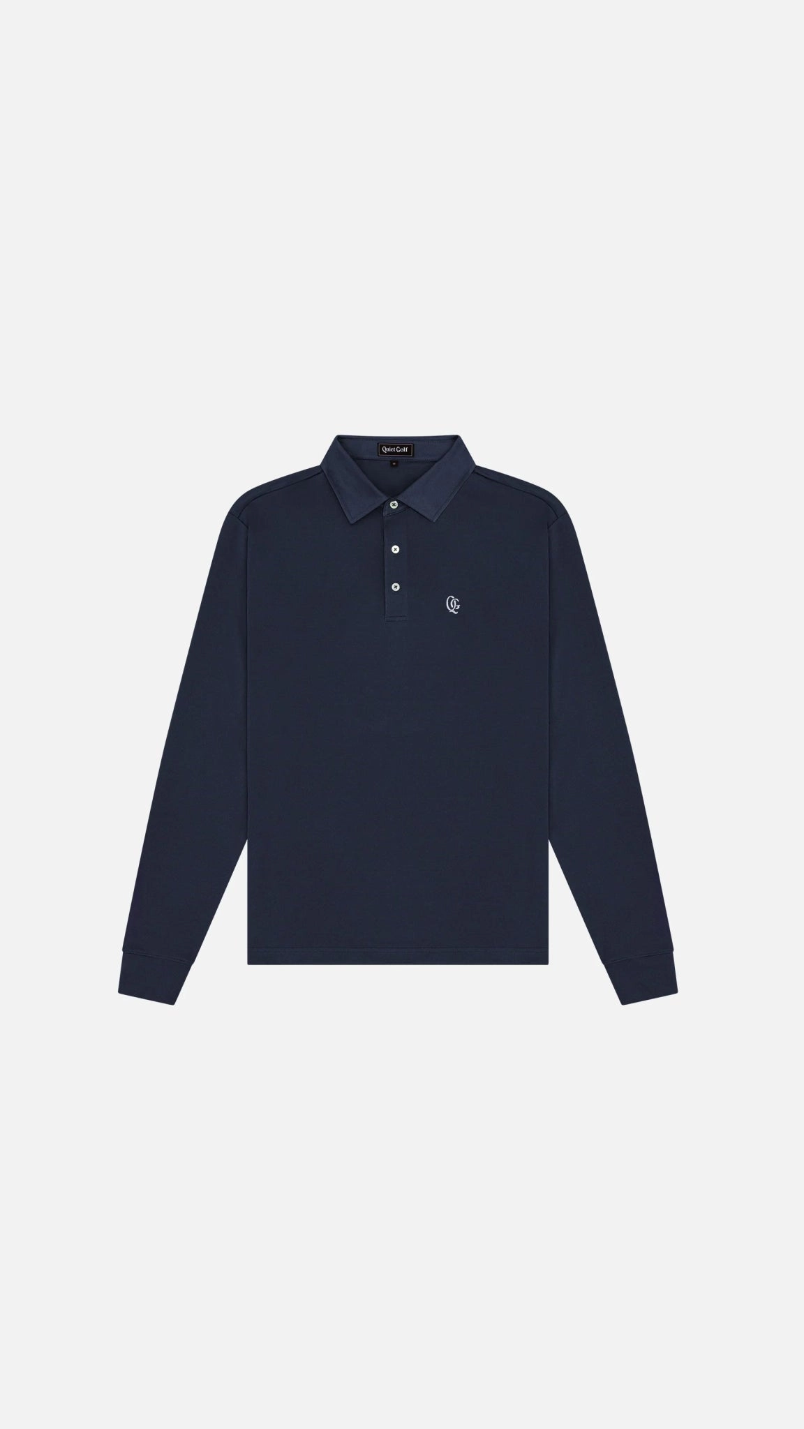 Quiet Golf - Navy Monogram Long Sleeve Polo