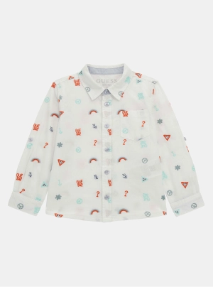 Rainbow Multi Poplin Long Sleeve Shirt (2-7)