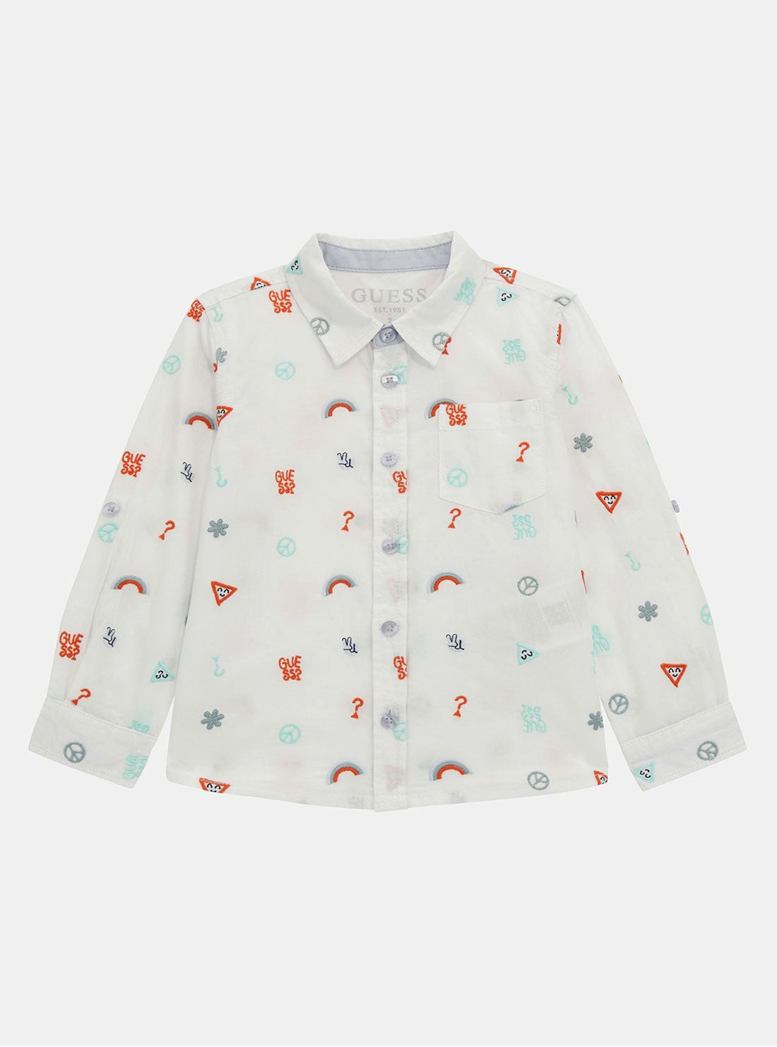 Rainbow Multi Poplin Long Sleeve Shirt (2-7)