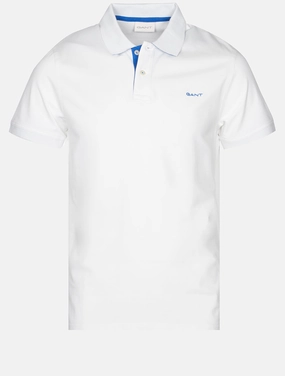 Regular Contrast Pique Short Sleeve Rugger Eggshell