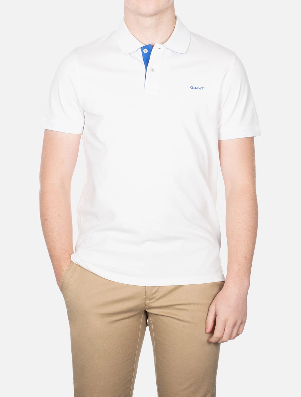 Regular Contrast Pique Short Sleeve Rugger Eggshell