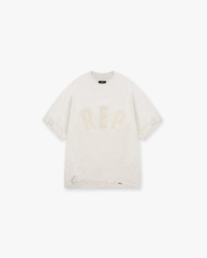 Rep Applique T-Shirt - Cream Marl