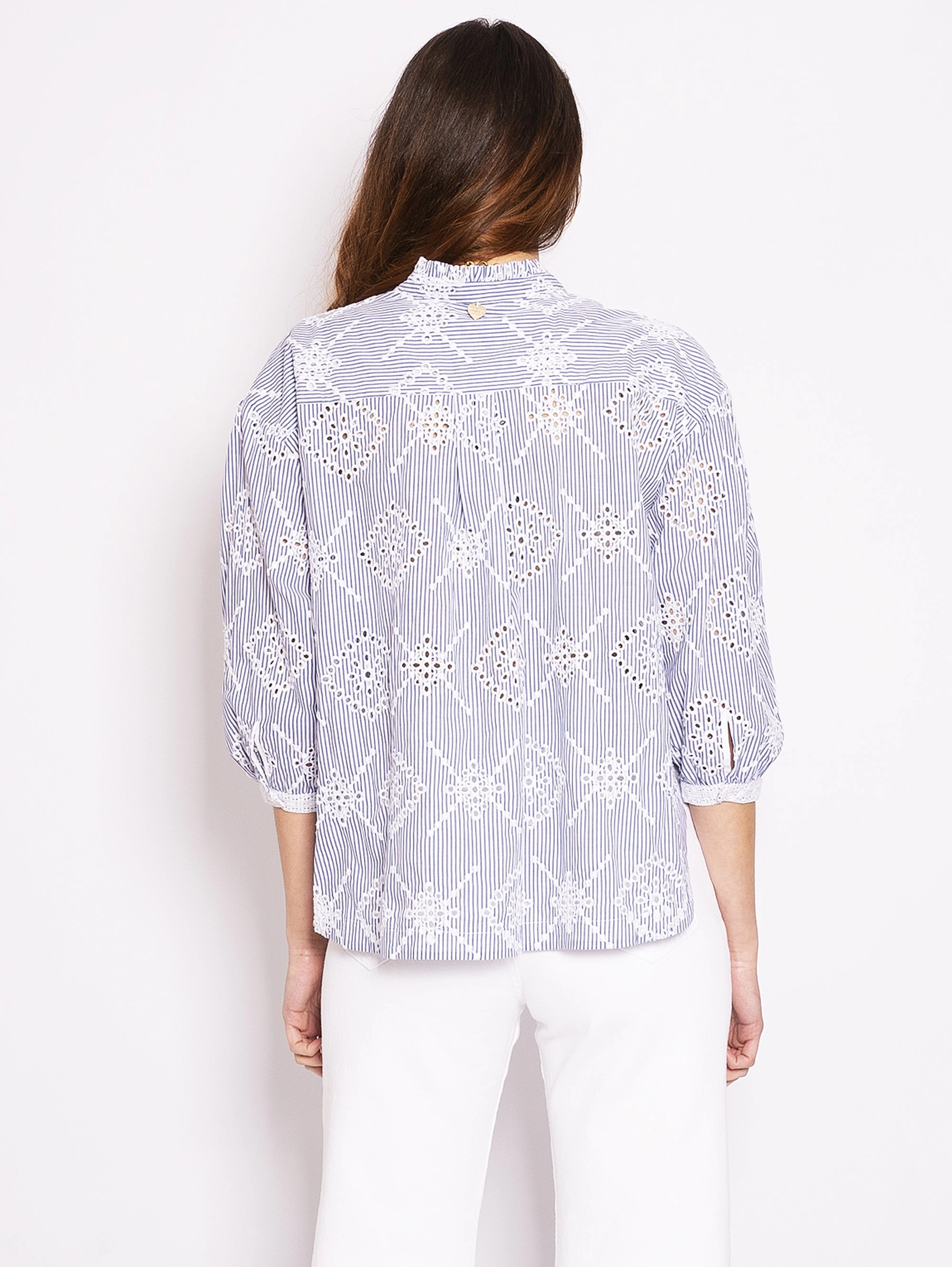 Sangallo Neve/Indico Striped Shirt