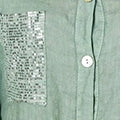Sequin Detail 3/4 Turn-Up Sleeve Shirt