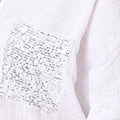 Sequin Detail 3/4 Turn-Up Sleeve Shirt