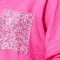 Sequin Detail 3/4 Turn-Up Sleeve Shirt