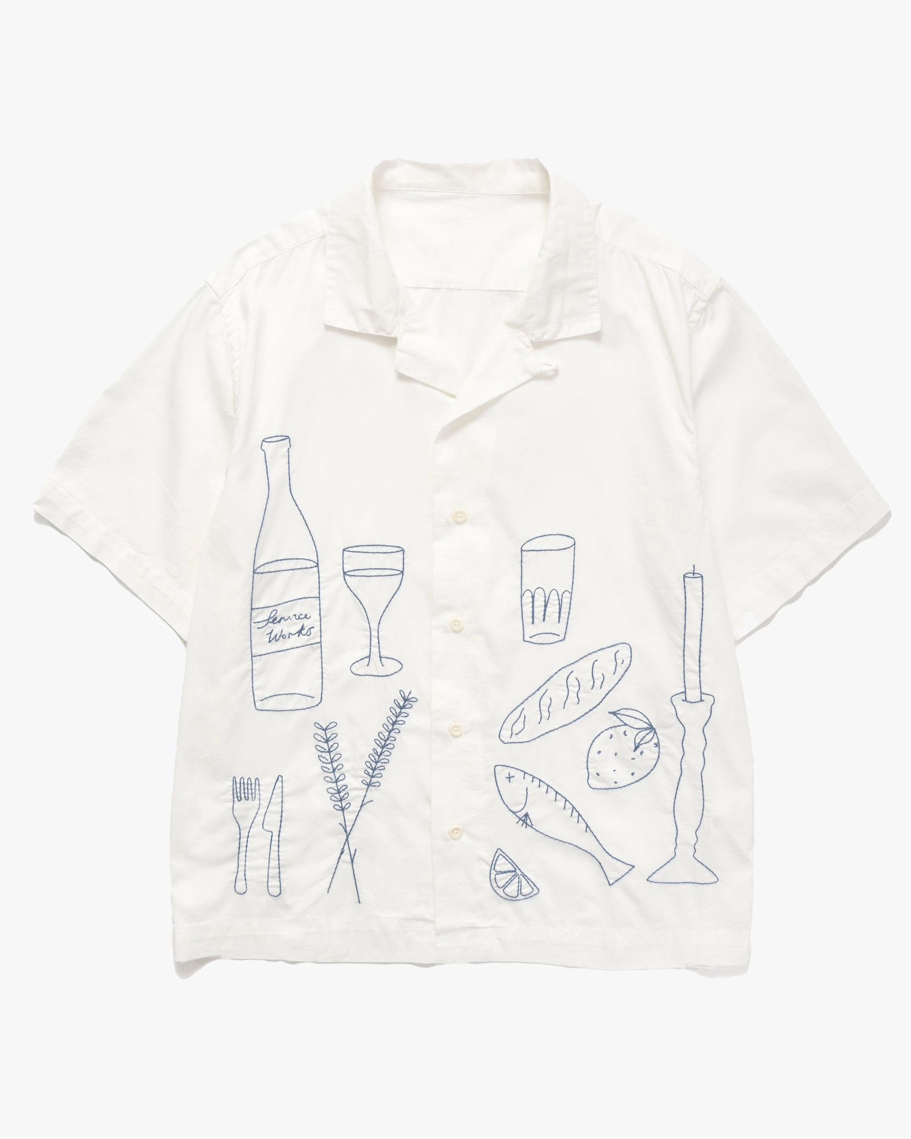 Service Works Light Twill Picnic S/S Shirt - Off White