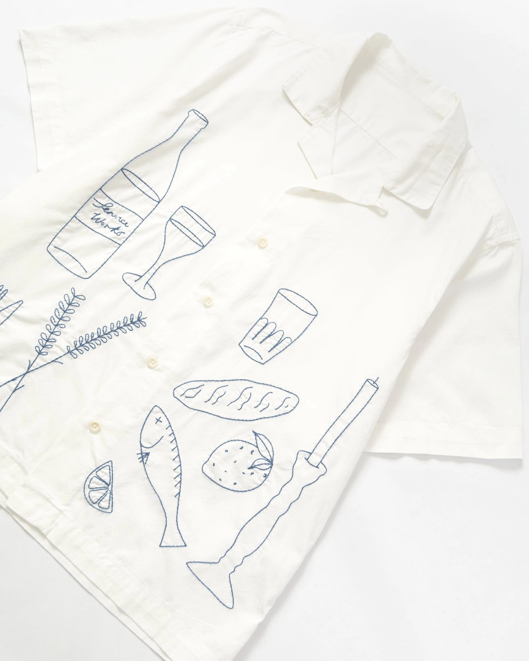 Service Works Light Twill Picnic S/S Shirt - Off White