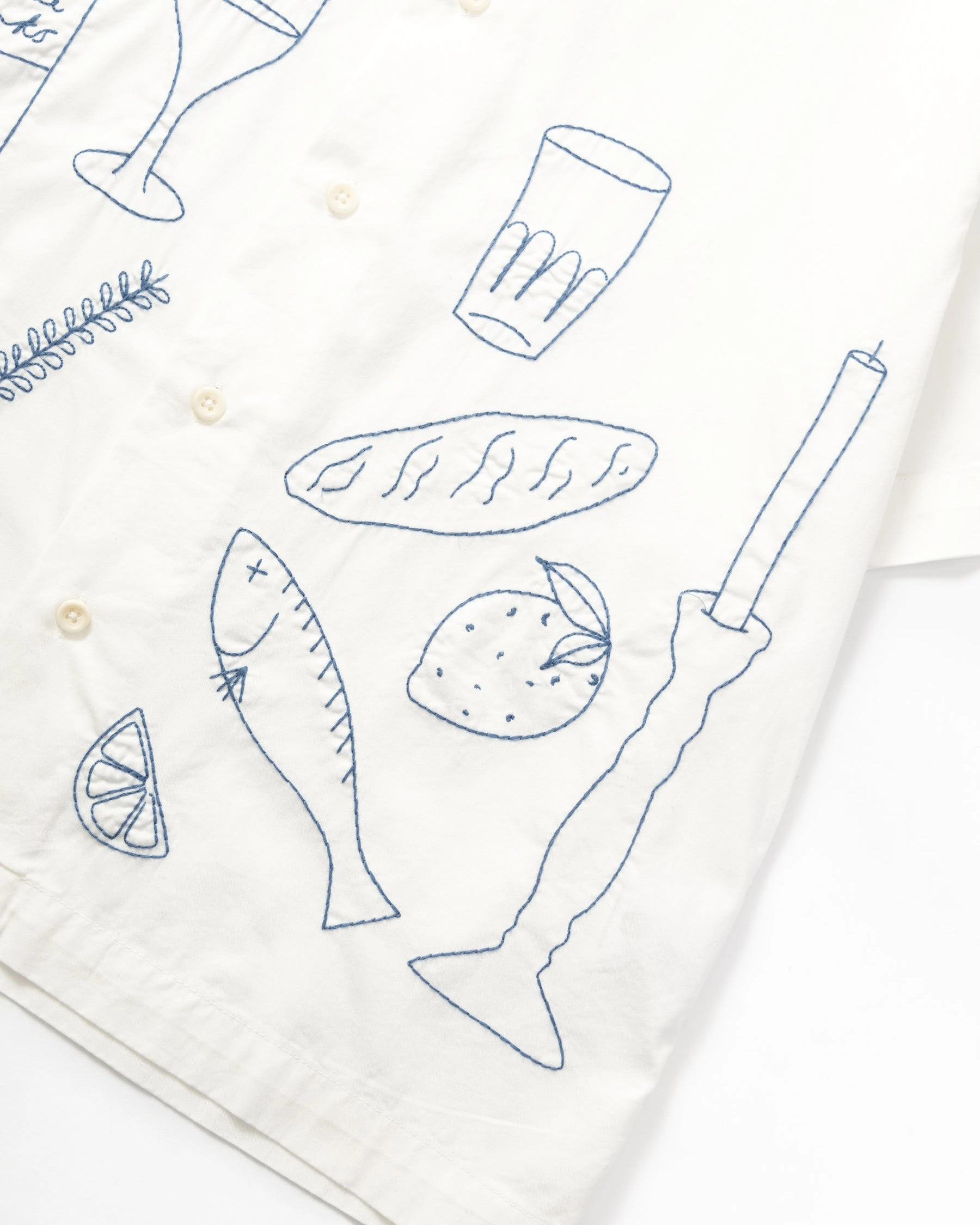 Service Works Light Twill Picnic S/S Shirt - Off White