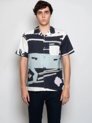 Shirt with Multicolor Three Quarter Sleeves