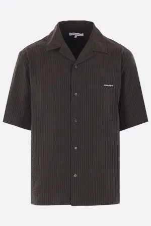 short-sleeve shirt in striped seersucker