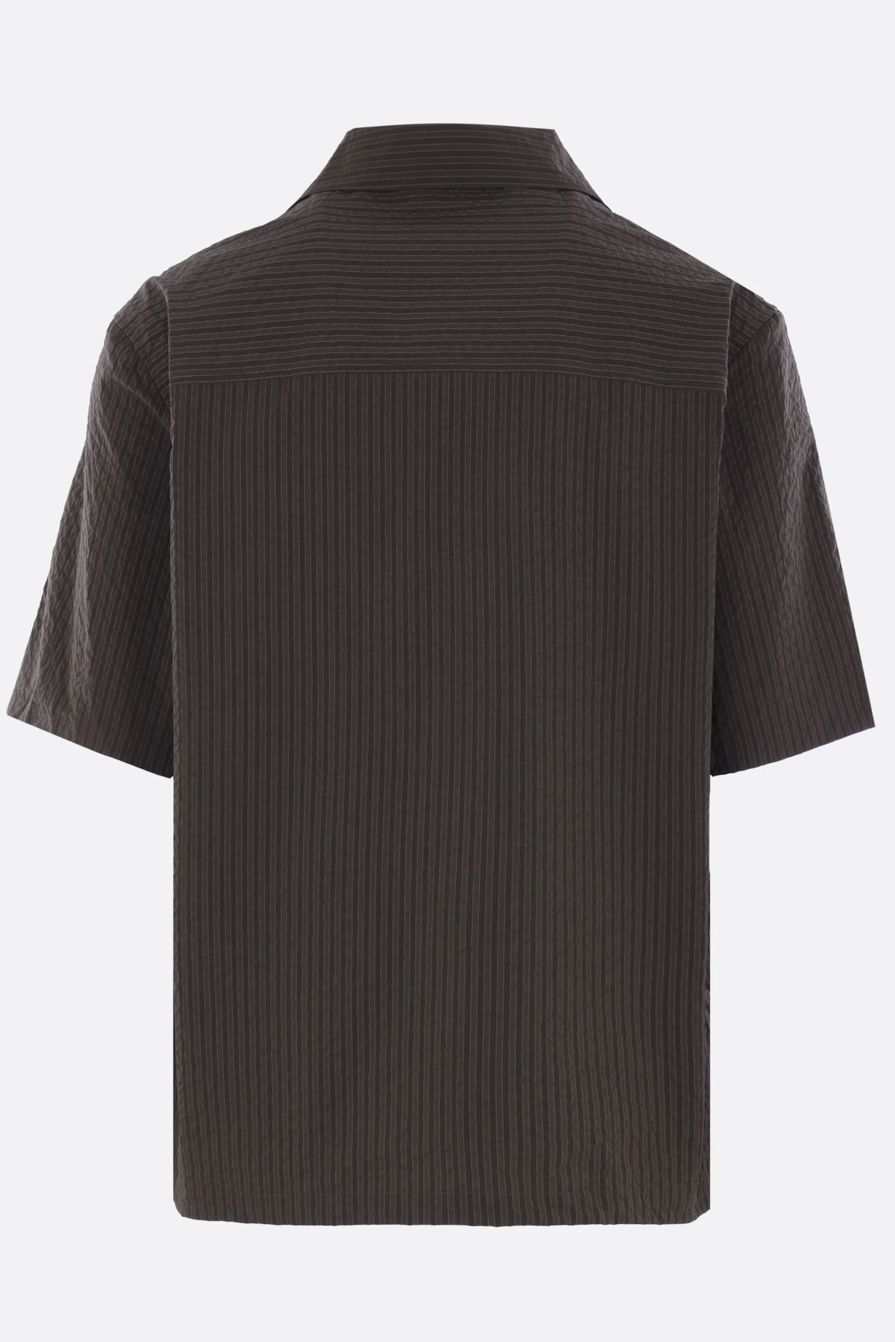 short-sleeve shirt in striped seersucker