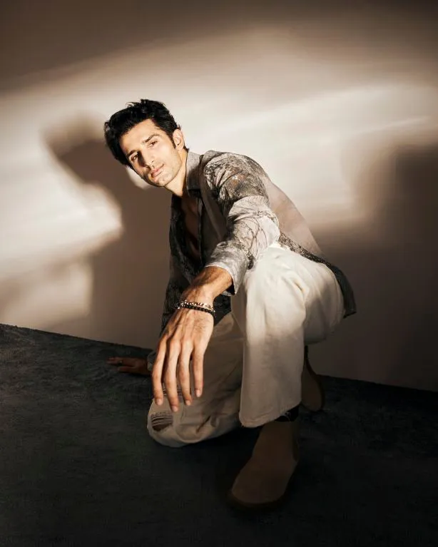 Sidhant in our Forest Printed Lurex Shirt from Matrix Collection