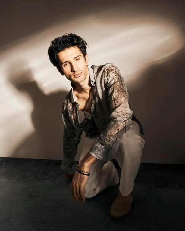 Sidhant in our Forest Printed Lurex Shirt from Matrix Collection