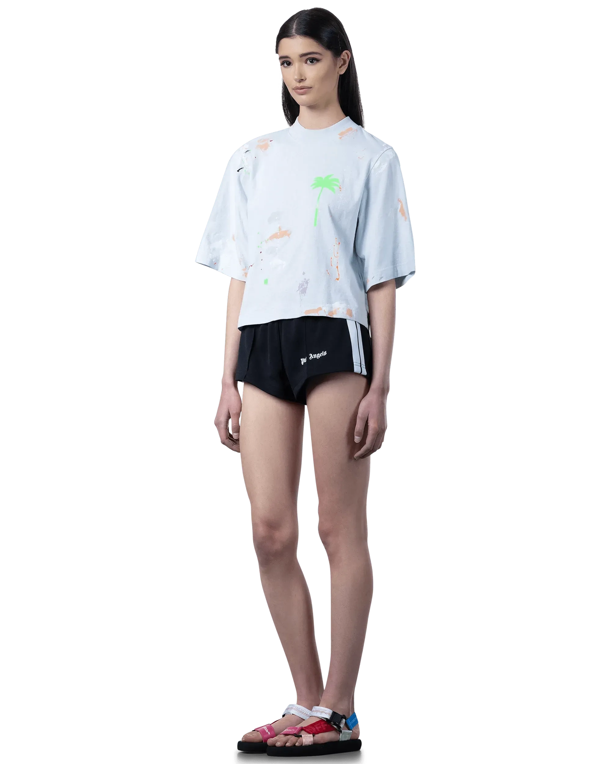 Splatter Painted Cropped T-Shirt