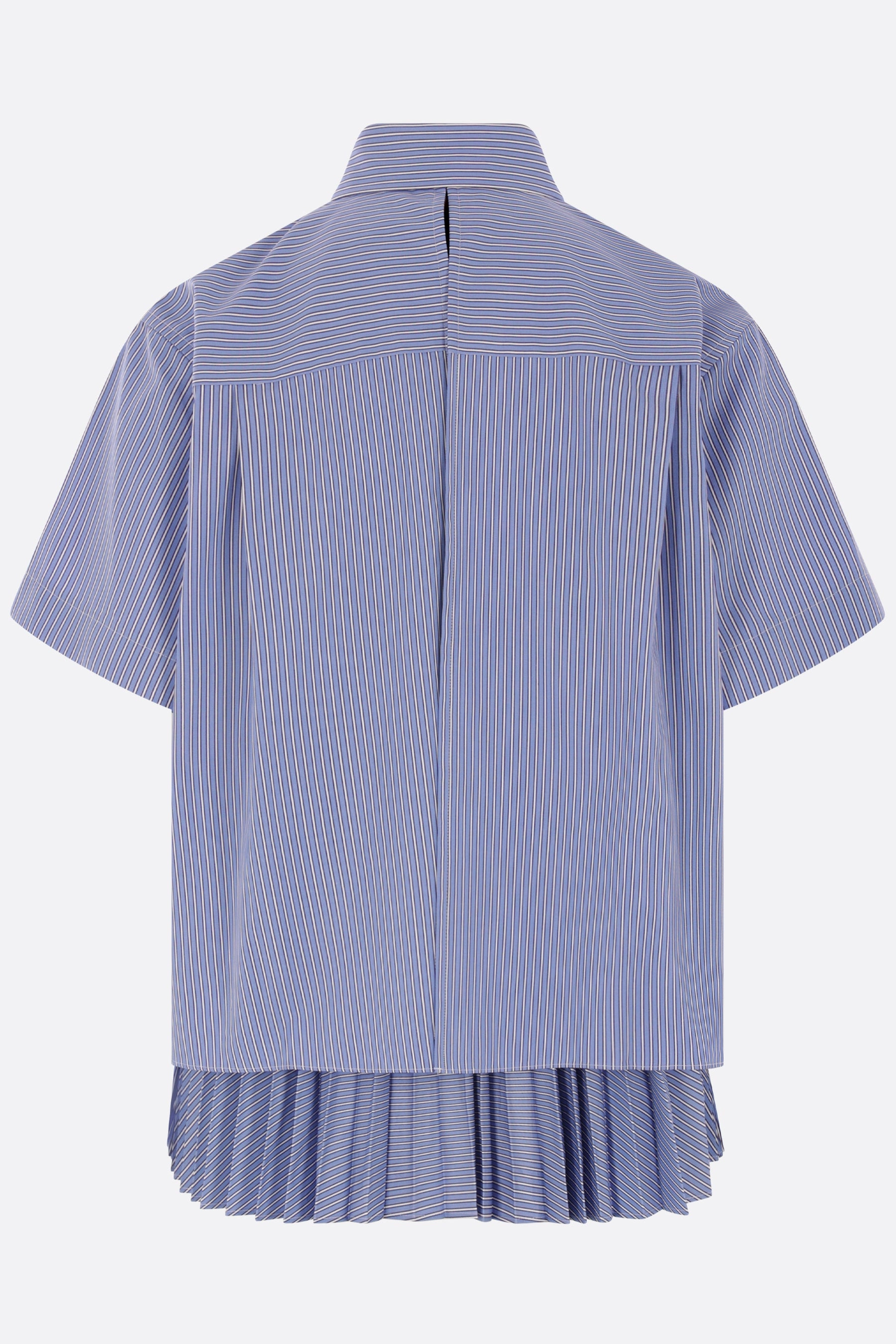 striped poplin short-sleeve shirt