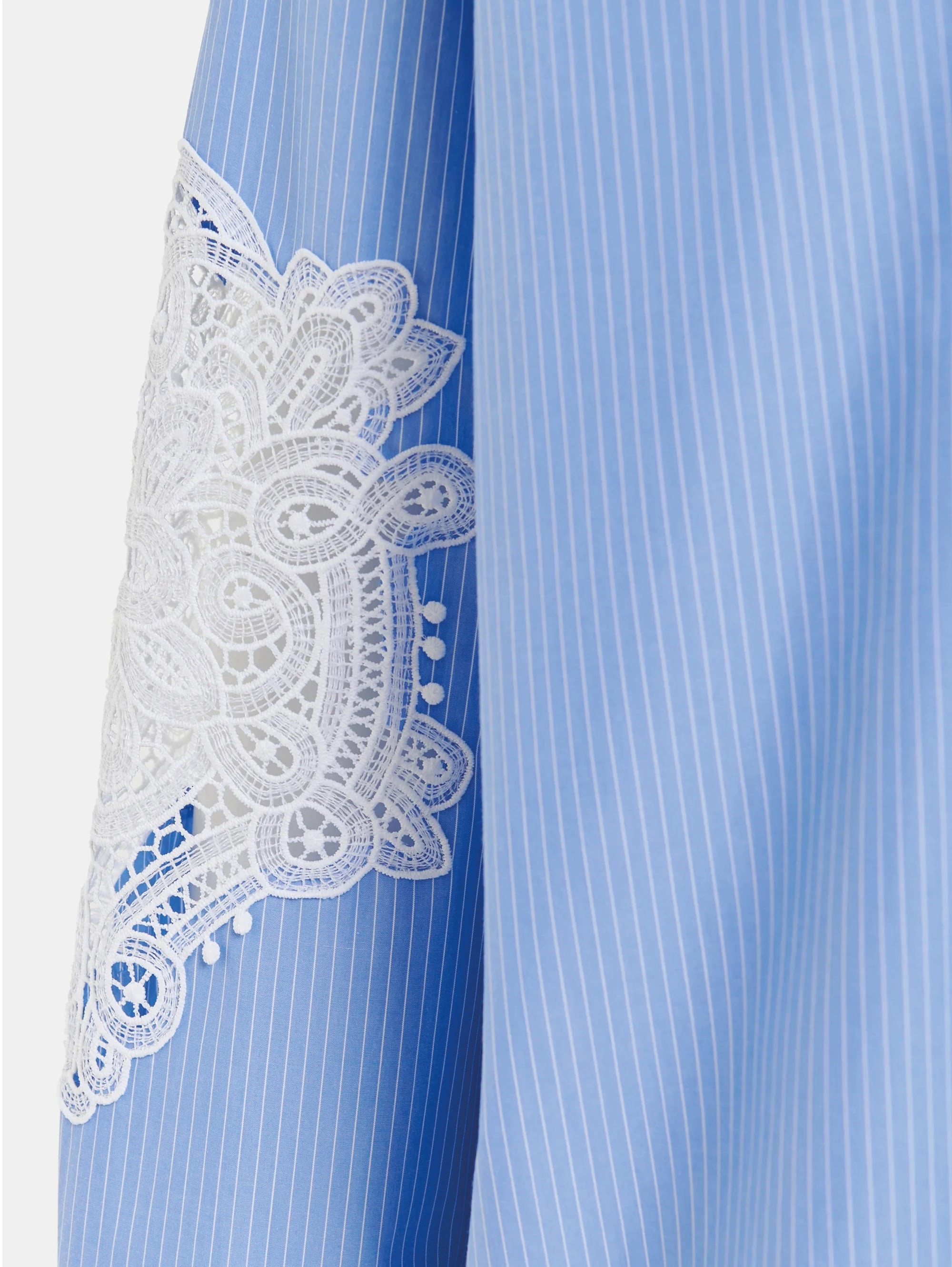 Striped Shirt with Blue/White Lace