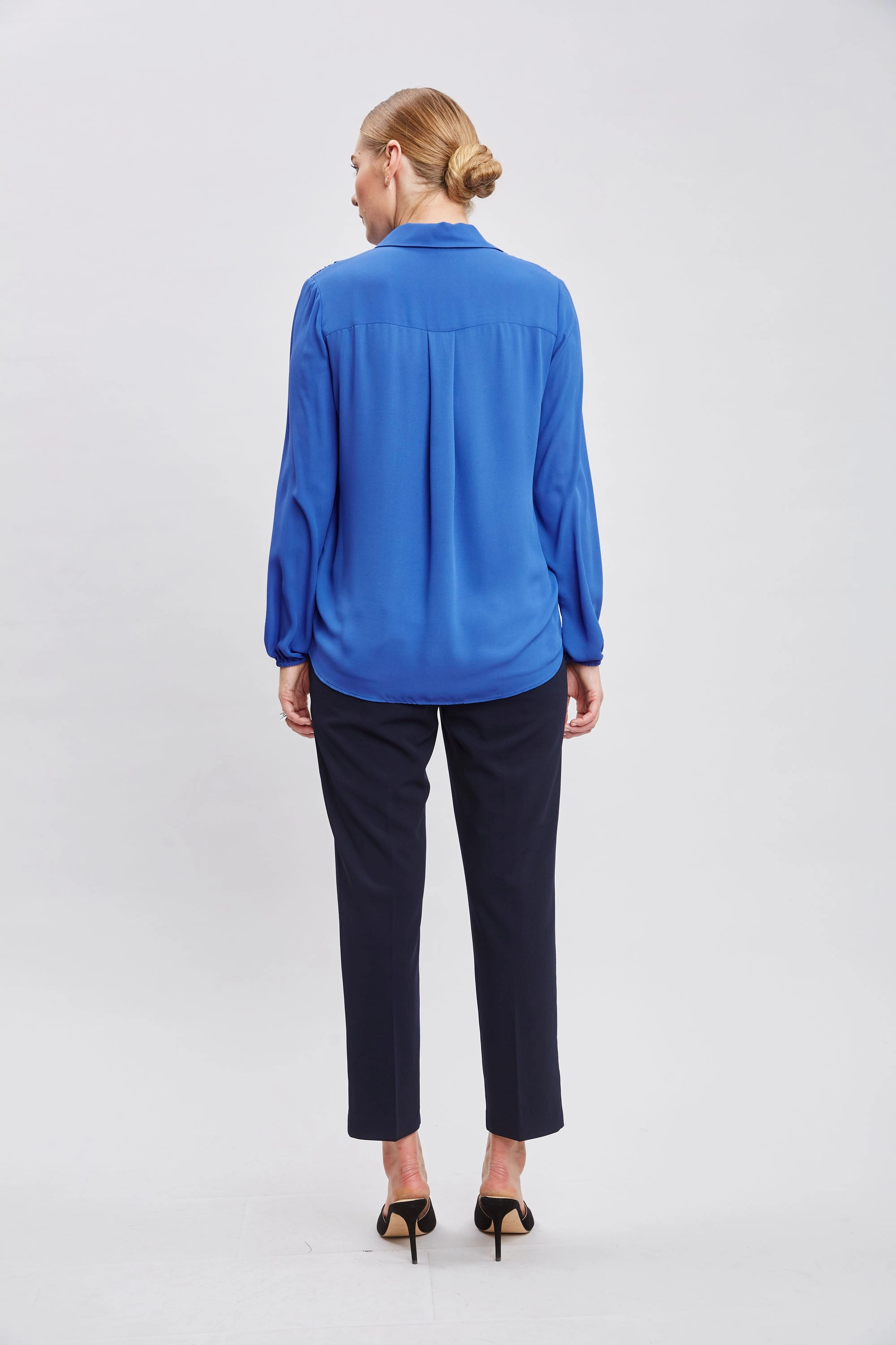 T-Tahari Shirred Button Down Shirt