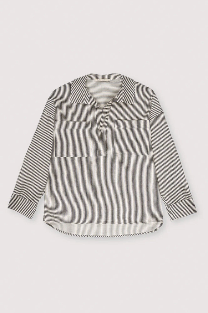 The New Society Pergamo Navy Stripe Shirt