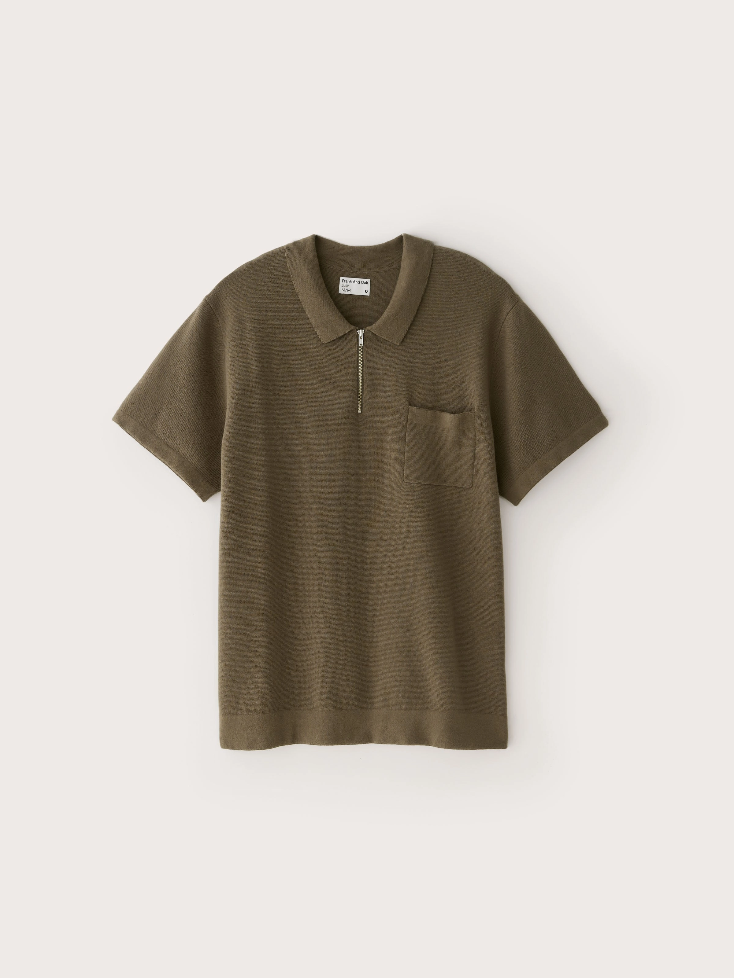 The Short Sleeve Polo Knit in Dark Khahi