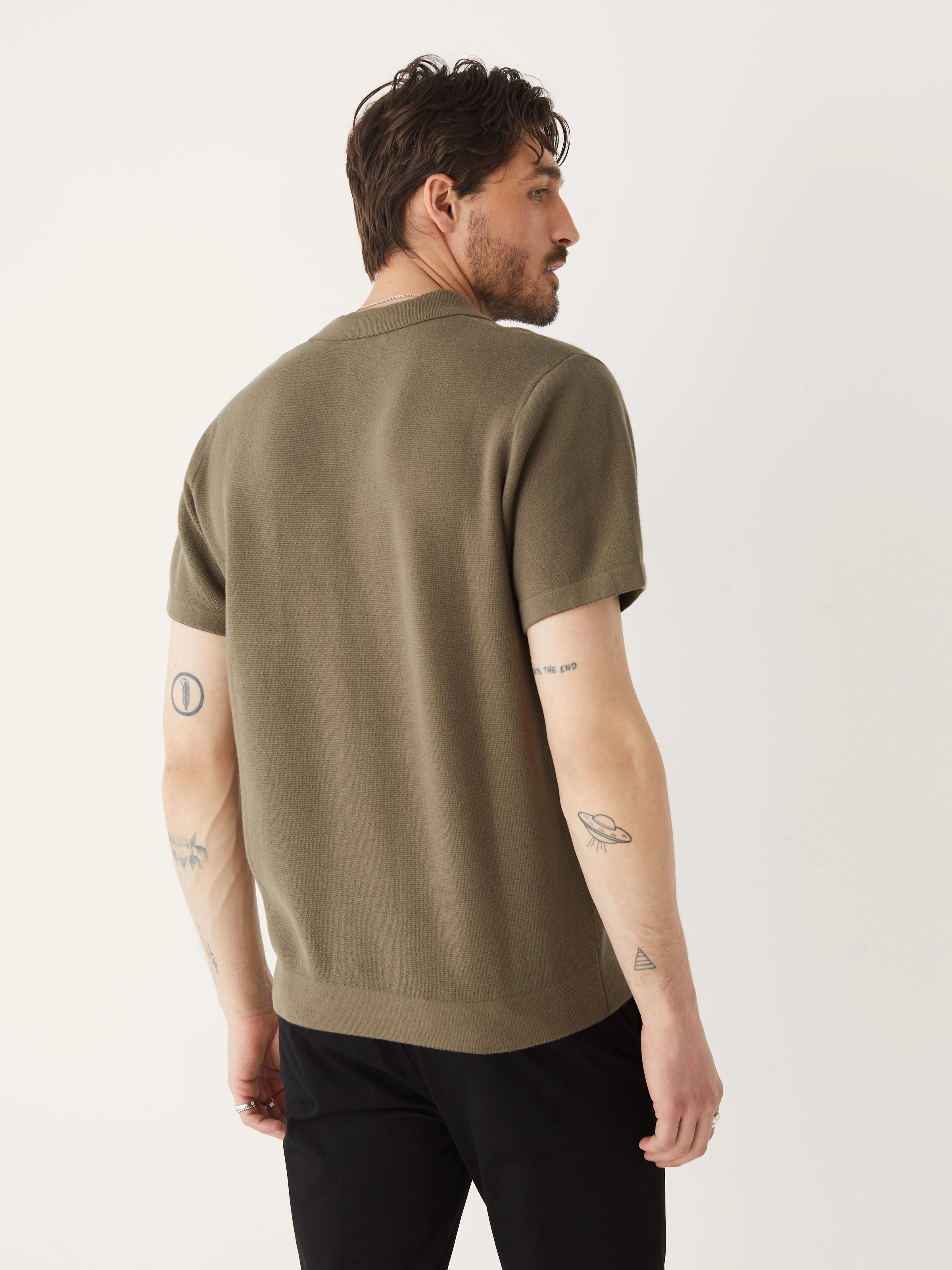 The Short Sleeve Polo Knit in Dark Khahi