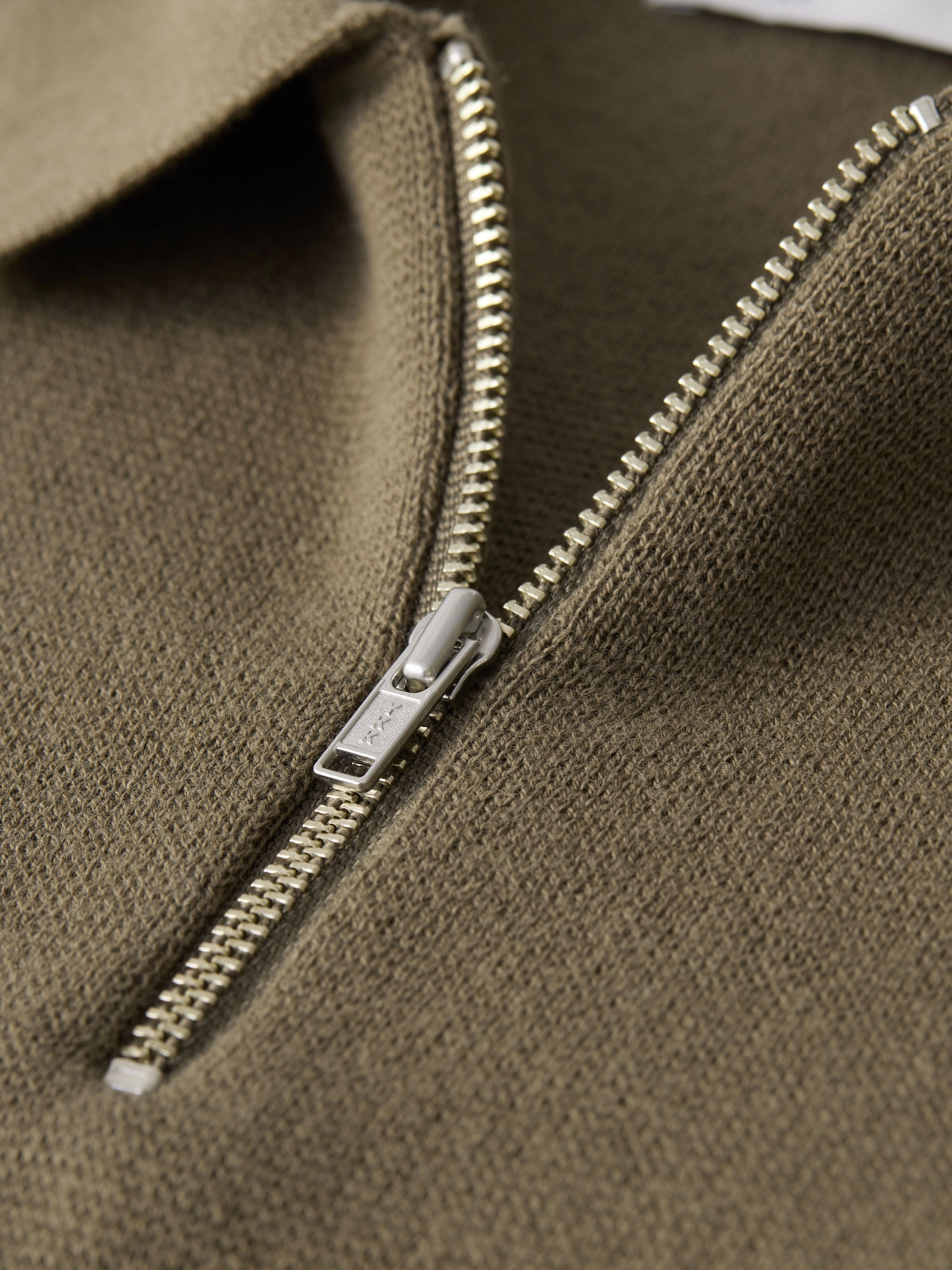 The Short Sleeve Polo Knit in Dark Khahi